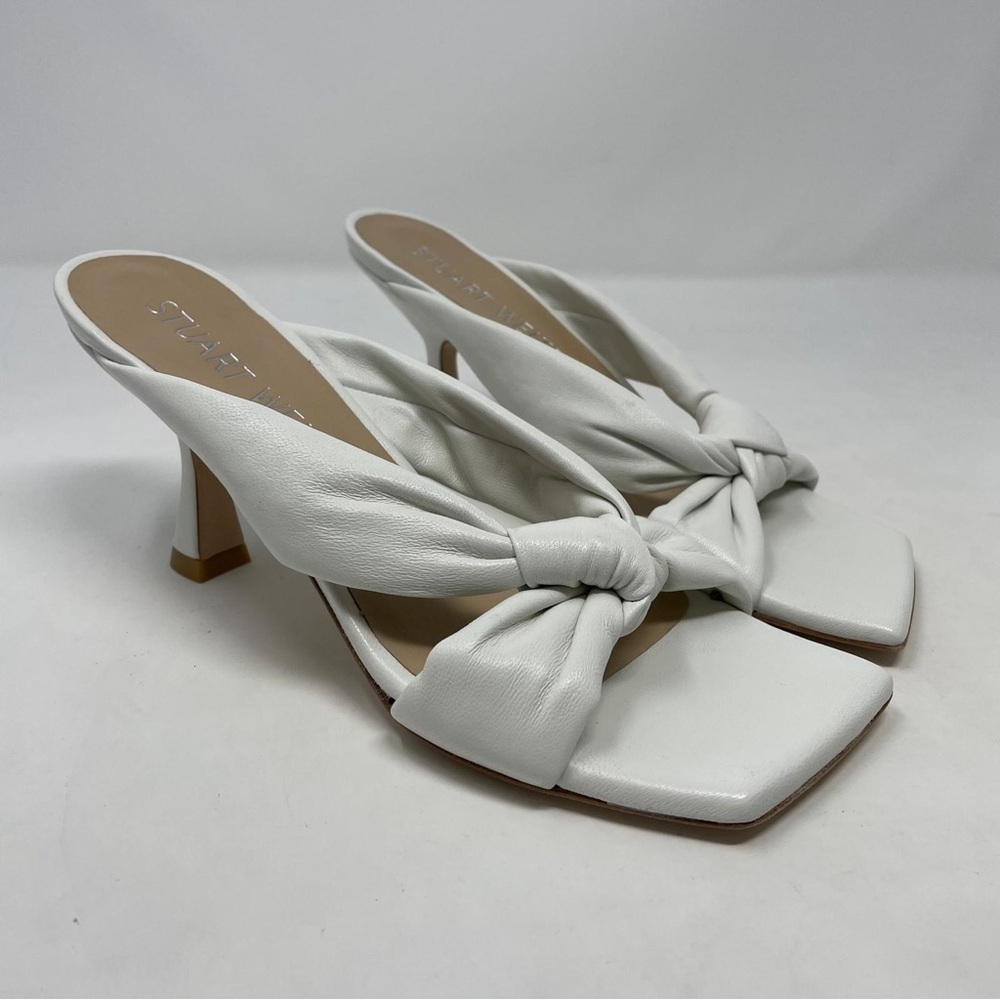 Stuart Weitzman Playa 75 Knot Sandal in White Leather - NWT - Picture 6 of 16